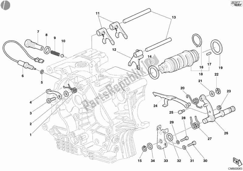 Toutes les pièces pour le Mécanisme De Changement De Vitesse du Ducati Supersport 1000 SS 2004